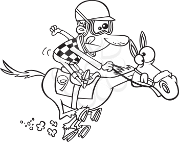 Royalty Free Clipart Image of a Horse and Jockey