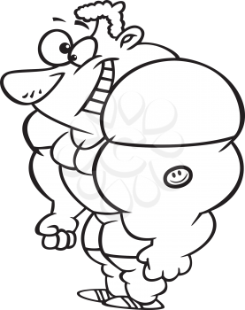 Royalty Free Clipart Image of a Happy Muscleman