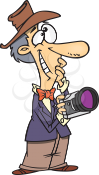 Royalty Free Clipart Image of a Man With a Camera
