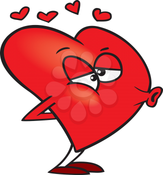 Royalty Free Clipart Image of a Heart Puckered Up