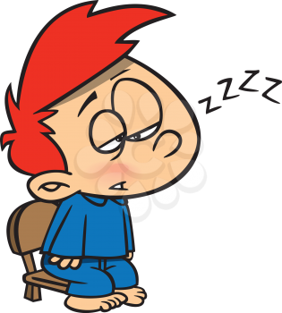 Royalty Free Clipart Image of a Boy Sleeping in a Chair