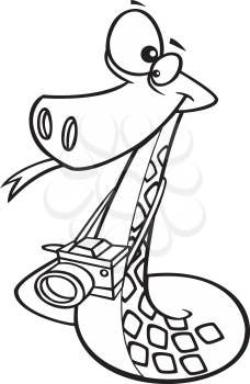 Royalty Free Clipart Image of a Snake With a Camera