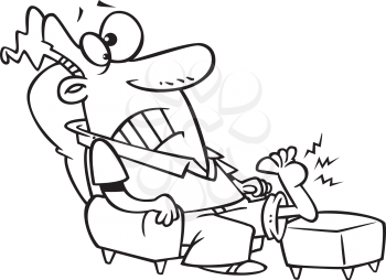 Royalty Free Clipart Image of a Man With a Sore Foot