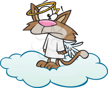 Royalty Free Clipart Image of an Angelic Cat