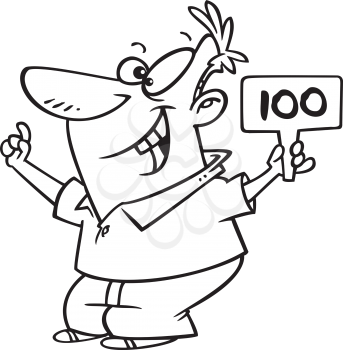 Royalty Free Clipart Image of a Man Bidding 