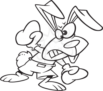 Royalty Free Clipart Image of a Boxing Bunny