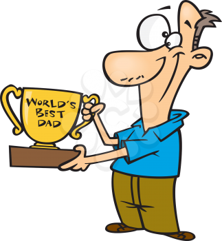 Royalty Free Clipart Image of a Dad Winning an Award