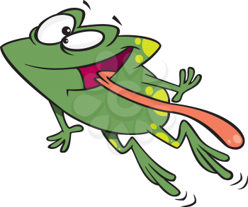 Royalty Free Clipart Image of a Jumping Frog