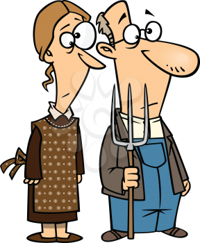 Royalty Free Clipart Image of American Gothic
