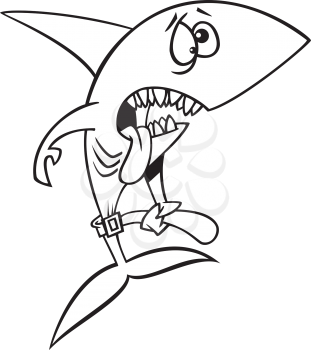 Royalty Free Clipart Image of a Hungry Shark