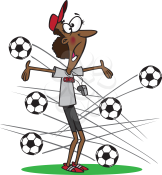 Royalty Free Clipart Image of a Female Soccer Coach