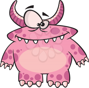 Royalty Free Clipart Image of a Pink Monster