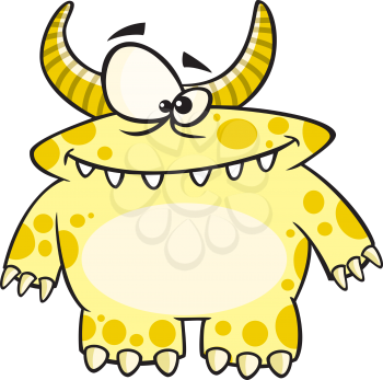 Royalty Free Clipart Image of a Yellow Monster