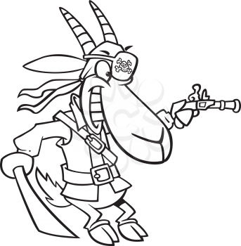 Royalty Free Clipart Image of a Pirate Goat