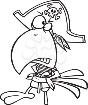 Royalty Free Clipart Image of a Pirate Bird