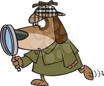 Royalty Free Clipart Image of a Dog Detective