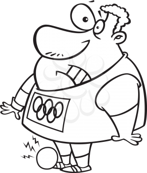 Royalty Free Clipart Image of a Shot Put Athlete 