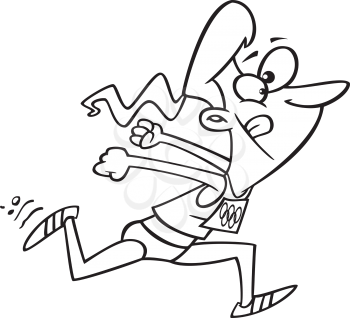 Royalty Free Clipart Image of a Woman Sprinting