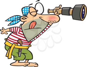 Royalty Free Clipart Image of a Man Spying