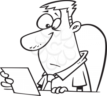 Royalty Free Clipart Image of a Man Studying