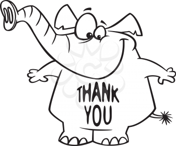 Royalty Free Clipart Image of a Thankful Elephant 