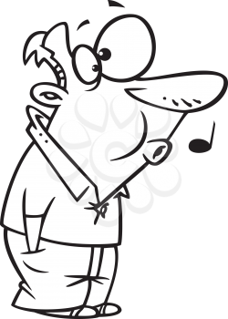 Royalty Free Clipart Image of a Man Whistling 