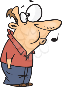 Royalty Free Clipart Image of a Man Whistling