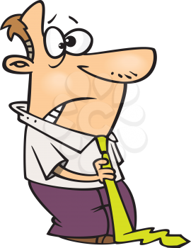 Royalty Free Clipart Image of a Man With a Big Tie