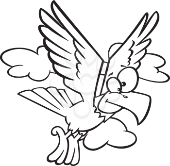Royalty Free Clipart Image of an Eaglet Flying