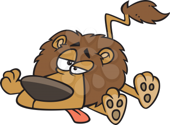 Royalty Free Clipart Image of a Lazy Lion