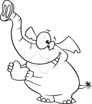 Royalty Free Clipart Image of an Elephant Holding a Heart