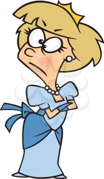 Royalty Free Clipart Image of a Woman Dressed as a Princess