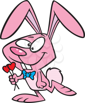 Royalty Free Clipart Image of a Pink Bunny