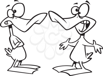 Royalty Free Clipart Image of Two Birds