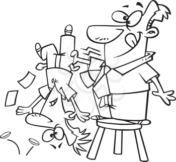 Royalty Free Clipart Image of a Man Shaking Another Person