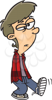 Royalty Free Clipart Image of a Teen Walking