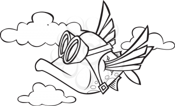 Royalty Free Clipart Image of a Flying Fish