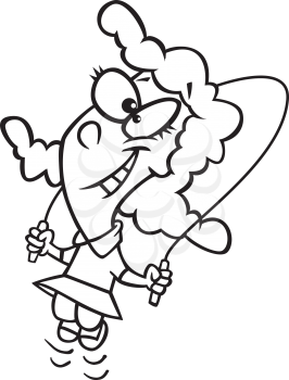 Royalty Free Clipart Image of a Little Girl Skipping