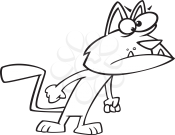 Royalty Free Clipart Image of a Surly Cat
