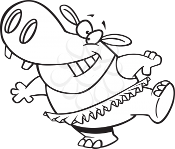 Royalty Free Clipart Image of a Dancing Hippo