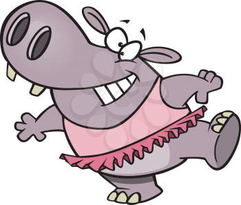 Royalty Free Clipart Image of a Dancing Hippo