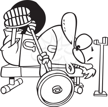 Royalty Free Clipart Image of a Male Lifting Weights 