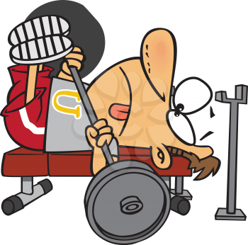 Royalty Free Clipart Image of a Male Lifting Weights 