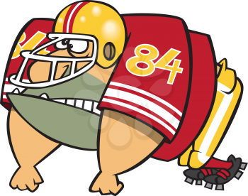 Royalty Free Clipart Image of a Male Playing Football