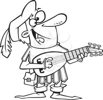 Royalty Free Clipart Image of a Man Playing Guitar 