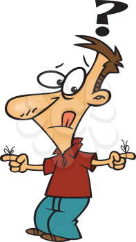 Royalty Free Clipart Image of a Male who is Trying to Remember 