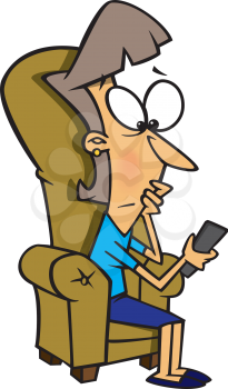 Royalty Free Clipart Image of a Female With a Remote Control