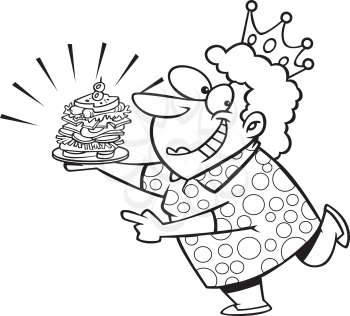 Royalty Free Clipart Image of a Woman With a Sandwich