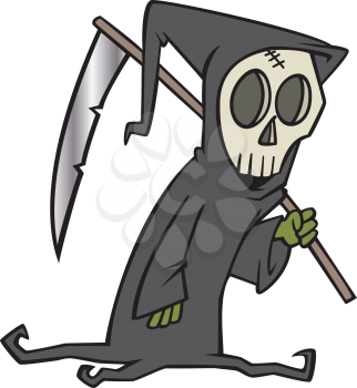 Royalty Free Clipart Image of a Person in a Scull Costume