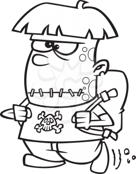 Royalty Free Clipart Image of a Spooky Kid